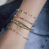 0.99ct Diamond 14K Gold Bezel Bangle Bracelet