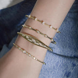 0.68ct Diamond 14K Gold Heart Bangle Bracelet