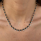 20.19ct Onyx Diamond 14K Gold Link Necklace