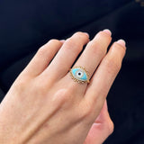 0.56ct Diamond Turquoise 14K Gold Eye Ring