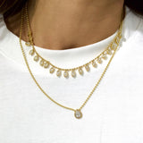 3.05ct Diamond 18K Gold Marquise Multi Drop Bead Necklace