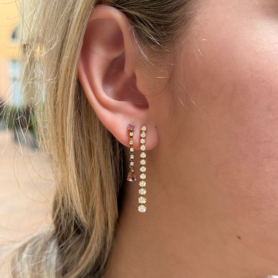 1.31cts Multi Tourmaline 14K Gold Drop Earrings