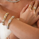 3.28ct Diamond 14K Gold Bangle Bracelet