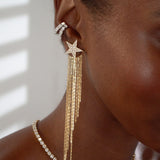 0.76ct Diamond 14K Gold Pave Star Earrings