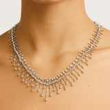9.00ct Diamond 18K Gold Statement Stationed Necklace