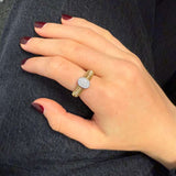 0.14ct Diamond 18K Italian Gold Grooved Solitaire Illusion Ring