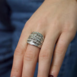 2.10ct Diamond 14K Gold Five Row Ring