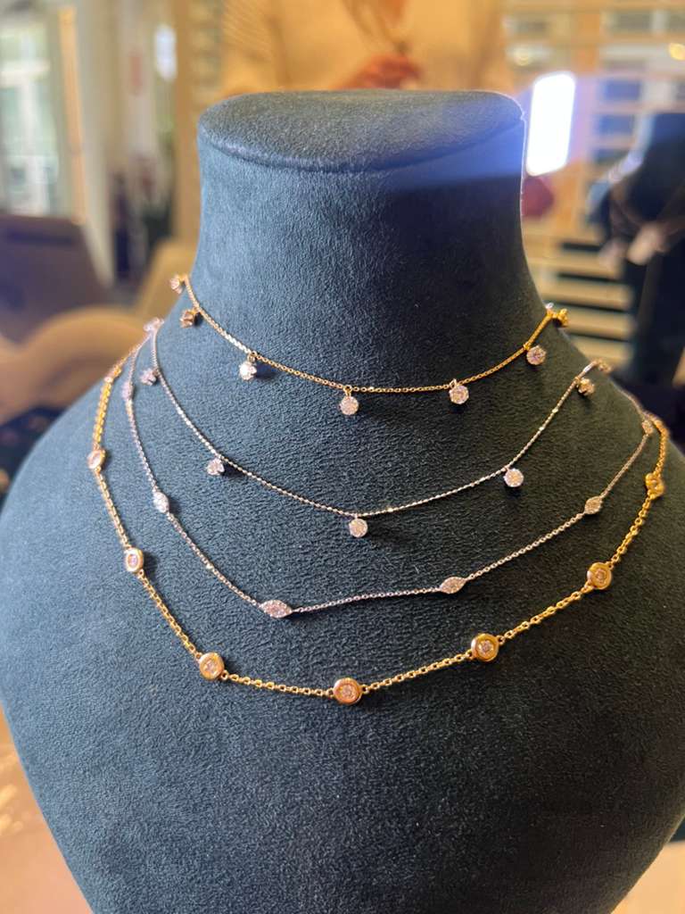 1.00ct Diamond 18K Gold By The Yard Necklace