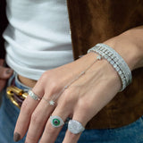 0.49ct Diamond 18K Gold Star Hand Bracelet