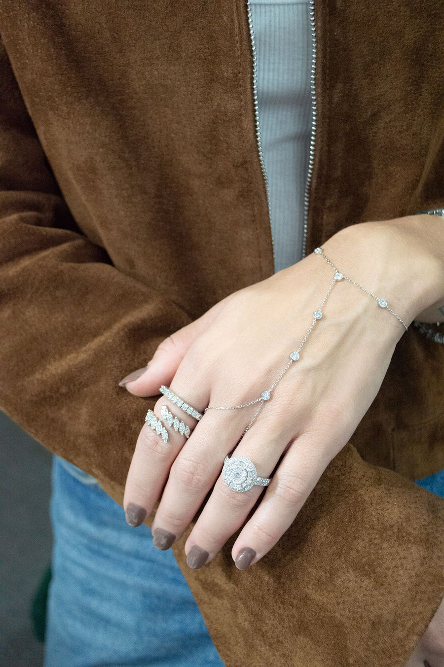 2.52ct Diamond 18K Gold Dy The Yard Hand Bracelet