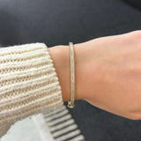 1.10ct Diamond 14K Gold Baguette Bangle Bracelet