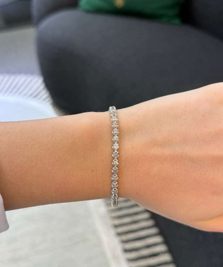 5.00ct Diamond 14K Gold Illusion Tennis Bracelet