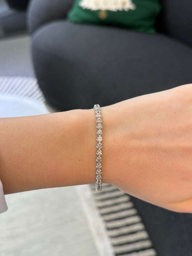 5.00ct Diamond 14K Gold Illusion Tennis Bracelet