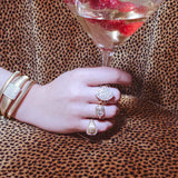 0.34ct Diamond 18K Gold Button Ring