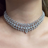 50.22ct Diamond 18K Gold Statement Choker Tennis Necklace