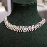 18.18ct Diamond 18K Gold Statement Three Row Choker Tennis Necklace