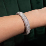 27.19ct Diamond 18K Gold Pave Bangle Bracelet