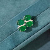 22.56ct Diamond Emerald 18K Gold Statement Earrings