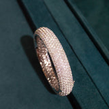 27.19ct Diamond 18K Gold Pave Bangle Bracelet