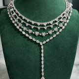 14.58ct Diamond 18K Gold Heart Tennis Necklace