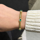 1.74ct Diamond Emerald 18K Italian Gold Bracelet