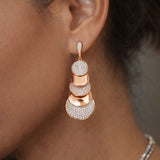 6.61ct Diamond 14K Gold Layered Statement Earrings