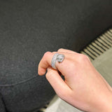 3.92ct Emerald Diamond 18K Gold Panther Wrap Ring