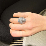 5.21ct Diamond 18K Gold Shield Cocktail Ring