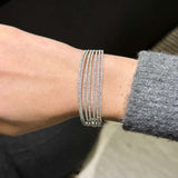 3.90ct Diamond 14K Gold Multi Row Bangle Bracelet