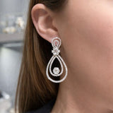 5.50ct Diamond 14K Gold Multi Layered Tear Drop Earrings