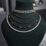 7.29ct Black Diamond 14K Gold Jenny Tennis Necklace
