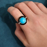 10.65ct Diamond Turquoise Black Onyx 18K Gold Cocktail Ring