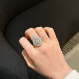2.00ct Diamond 14K Gold Pear Halo Cocktail Ring