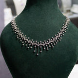 11.34ct Diamond 18K Gold Statement Floating Tennis Necklace