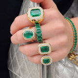 3.004ct Diamond Emerald 14K Gold Cocktail Ring