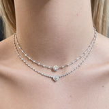 2.03ct Diamond 18K Gold Solitaire Link Necklace