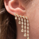 3.50ct Diamond 14K Gold Cascade Earrings