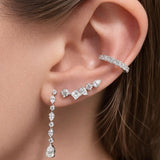 1.04ct Diamond 18K Gold Dangle Drop Earrings