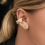 2.80ct Diamond 18K Gold Wing Climber Earrings