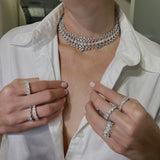 50.22ct Diamond 18K Gold Statement Choker Tennis Necklace