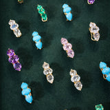 4.63ct Amethyst 18K Gold Three Stones Ear Cuff