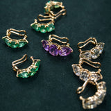 2.52ct Emerald 18K Gold Three Stone Ear Cuff