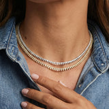 5.00ct Diamond 18K Stationed Tennis Necklace