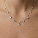 1.65ct Diamond 14K Gold Station Necklace
