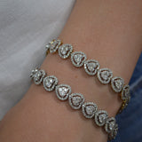 5.25ct Diamond 14K Gold Heart Tennis Bracelet