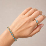 2.49ct Blue Topaz Multi Sapphire 14K Gold Heart Ring