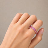 15.13ct Pink Sapphire 14K Gold Eternity Band Ring