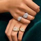 1.25ct Diamond 18K Gold Cluster Signet Ring