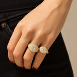 1.25ct Diamond 18K Gold Cluster Signet Ring