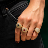2.70ct Diamond Ruby 18K Gold Pave Ring